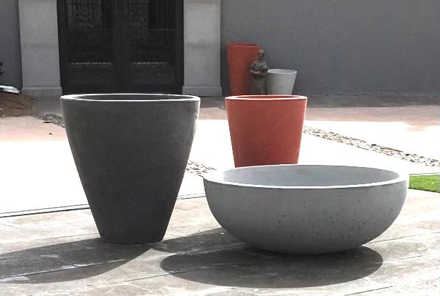 Colorful bowls and planters