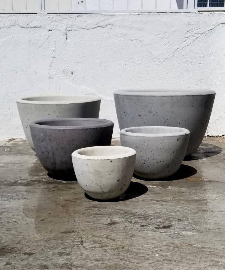 grey colors concrete bowls